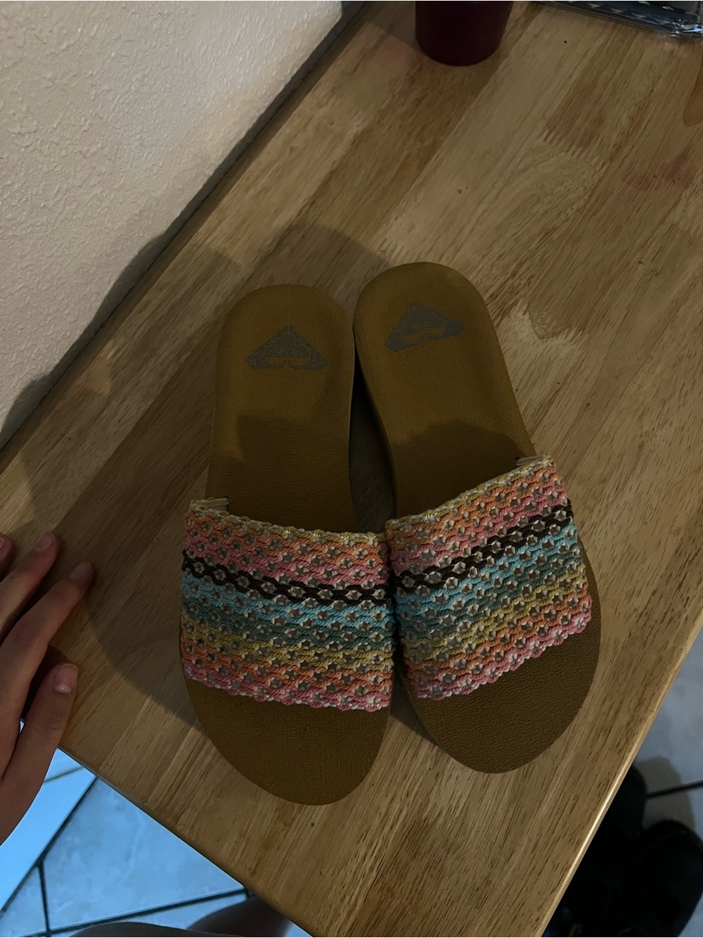 Roxy Women's Multicolor Crochet Slide Sandals - Unbranded